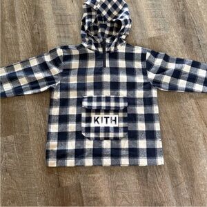 Kith Navy and Cream Plaid Kids Jacket